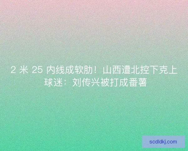 2 米 25 内线成软肋！山西遭北控下克上 球迷：刘传兴被打成番薯