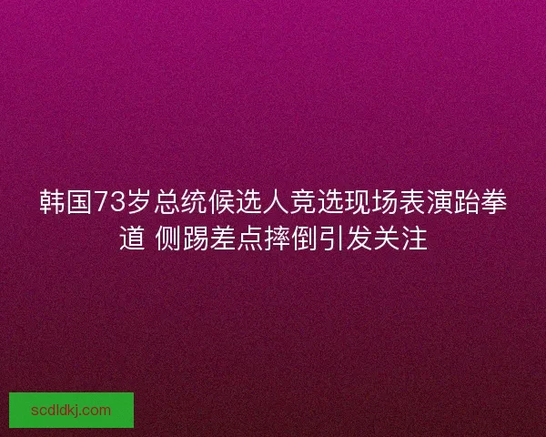 韩国73岁总统候选人竞选现场表演跆拳道 侧踢差点摔倒引发关注