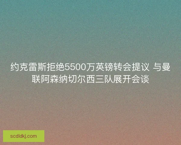 约克雷斯拒绝5500万英镑转会提议 与曼联阿森纳切尔西三队展开会谈