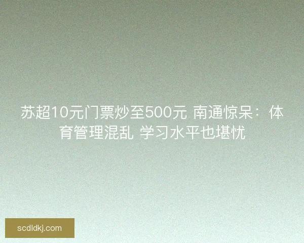苏超10元门票炒至500元 南通惊呆：体育管理混乱 学习水平也堪忧